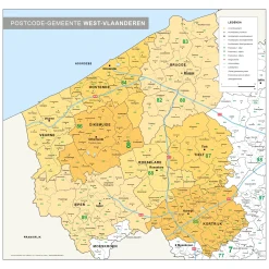 Administratieve kaart West-Vlaanderen 1510