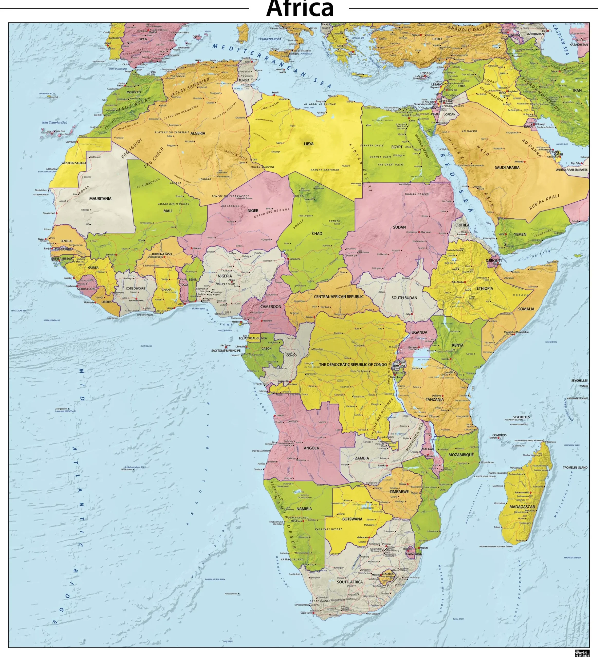 Afrika reliëf kaart 626