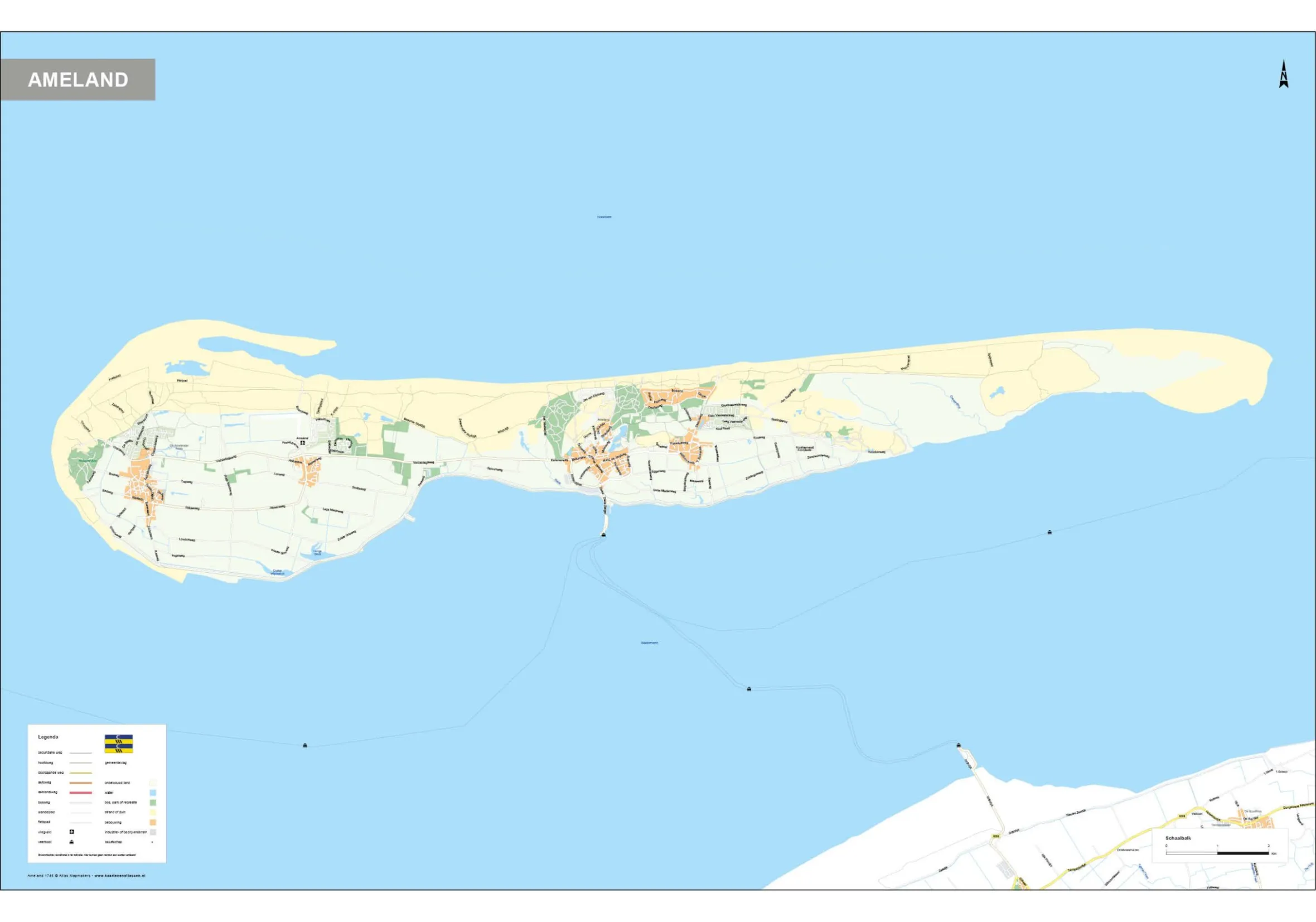 Ameland kaart 1746
