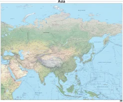 Azië natuurkundige kaart 637