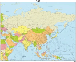 Azië staatkundige kaart 636