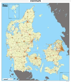 Basis kaart van Denemarken 3
