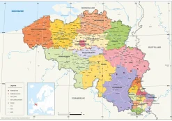 België en Luxemburg staatkundige kaart 2054