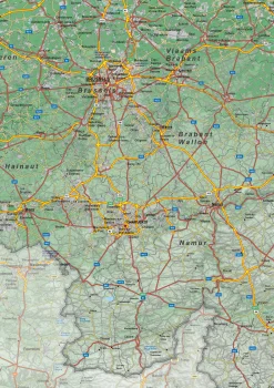 België Kaart Natuurkundig 1571