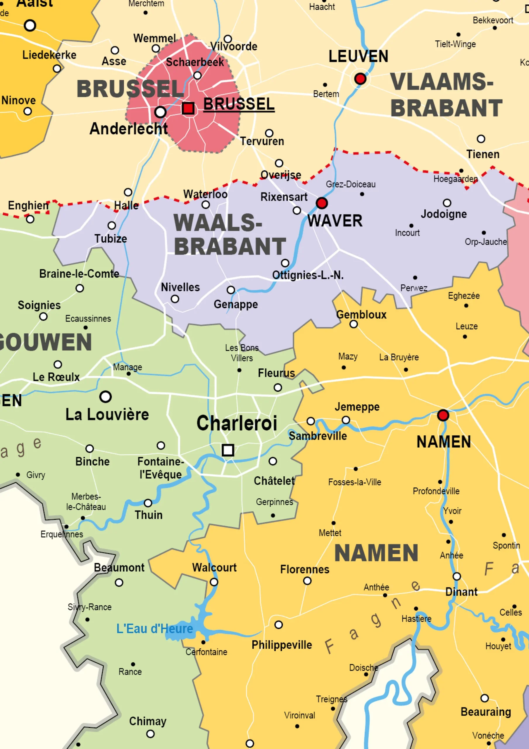 België Kaart Staatkundig 1449