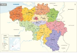 België Kaart Staatkundig 1449