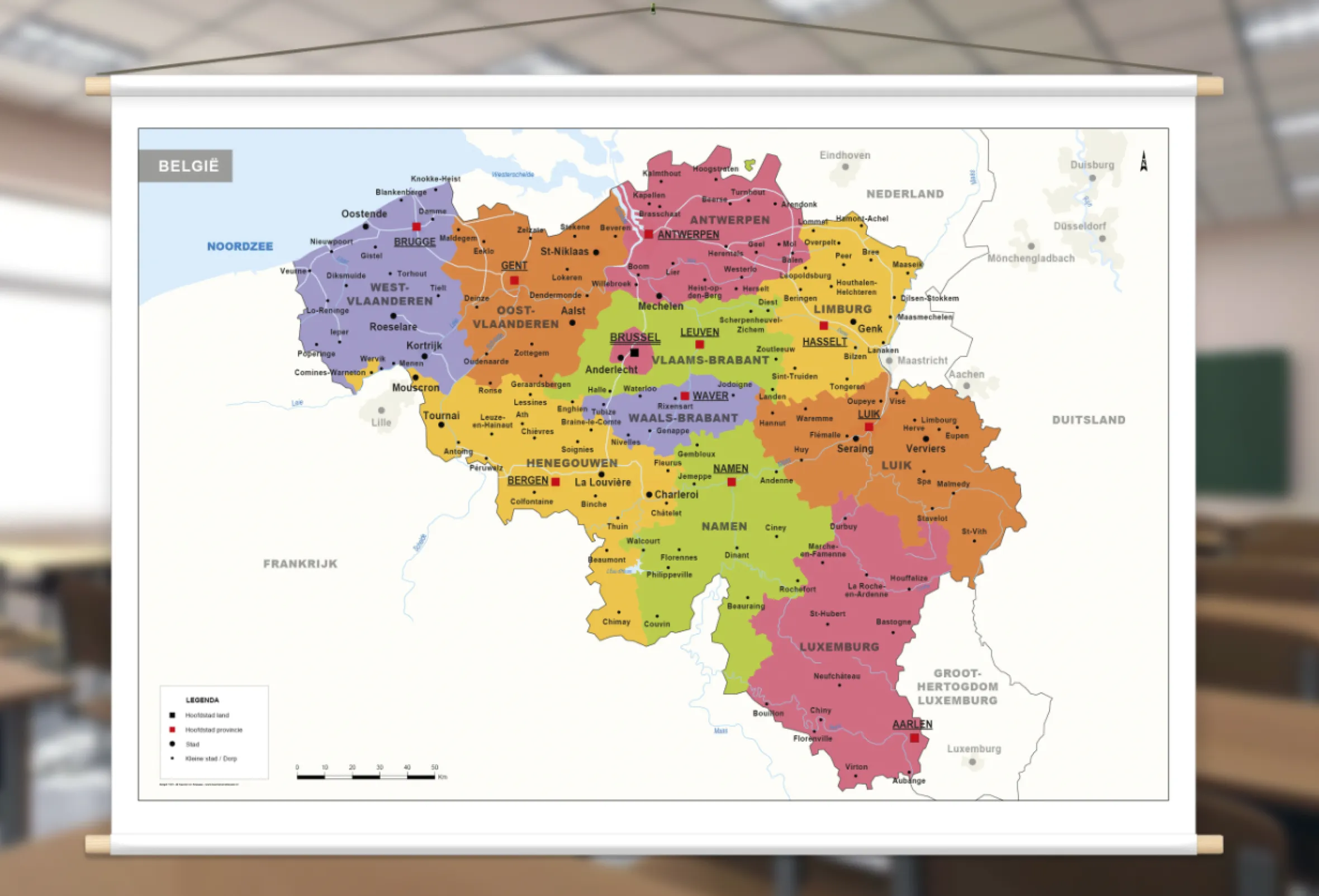 België kaart Staatkundig 1321