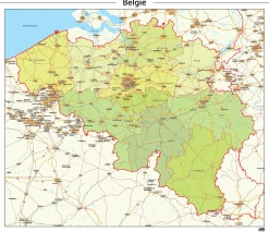 België kaart Staatkundig 346