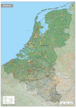 Benelux Kaart Natuurkundig 1573