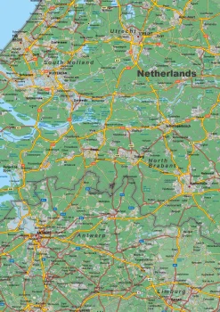 Benelux Kaart Natuurkundig 1573