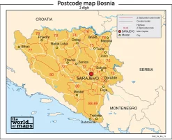 Bosnië 2-cijferige postcodekaart 73