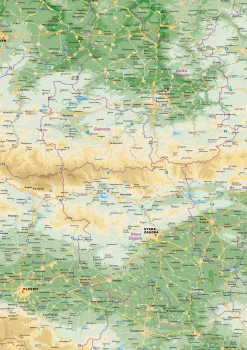 Bulgarije Kaart Natuurkundig 1533
