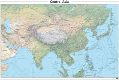 Centraal Azië natuurkundige kaart 643