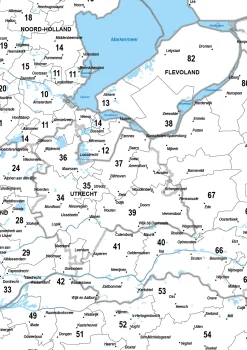 2-cijferige Postcodekaart Nederland 270