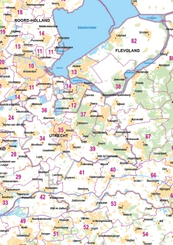2-cijferige Postcodekaart Nederland 272