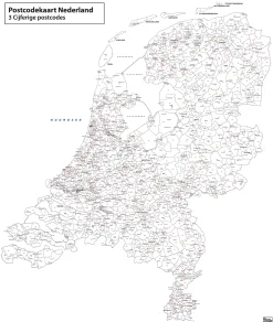 3-cijferige Postcodekaart Nederland 373