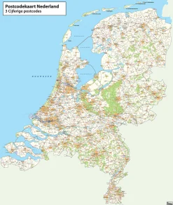 3-cijferige Postcodekaart Nederland 376