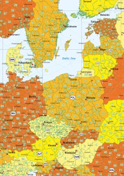 Complete Postcodekaart van Europa 1548