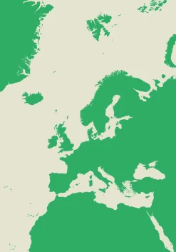 Decoratieve Wereldkaart Green World 1400