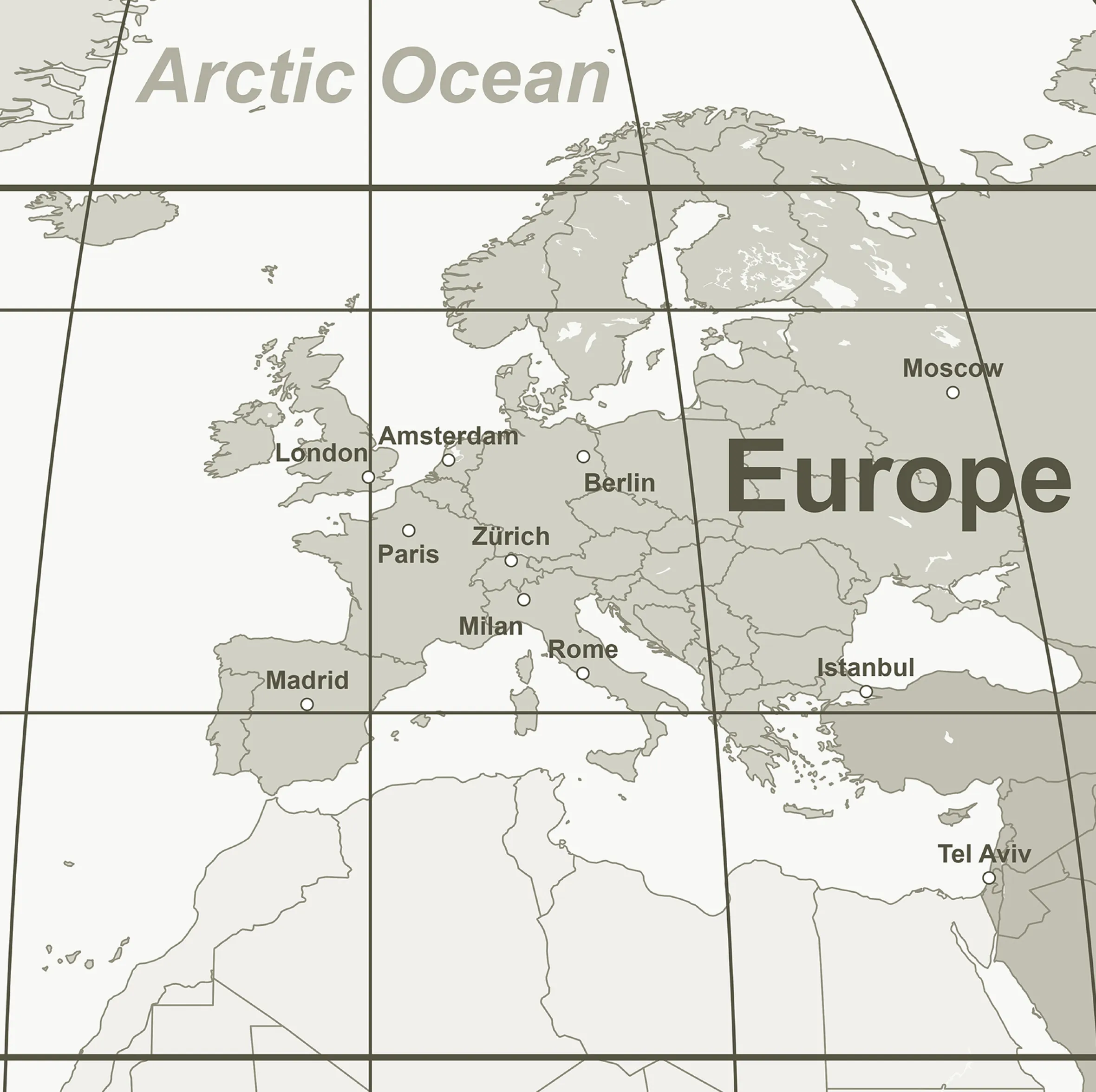 Decoratieve wereldkaart grijs 2086