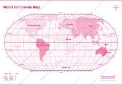 Decoratieve wereldkaart roze 2087