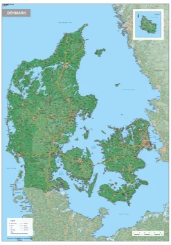 Denemarken Kaart Natuurkundig 1587