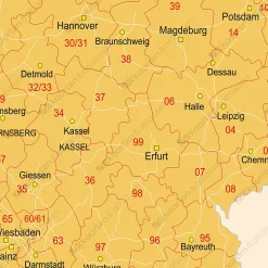 Duitsland 2-cijferige postcodekaart 81