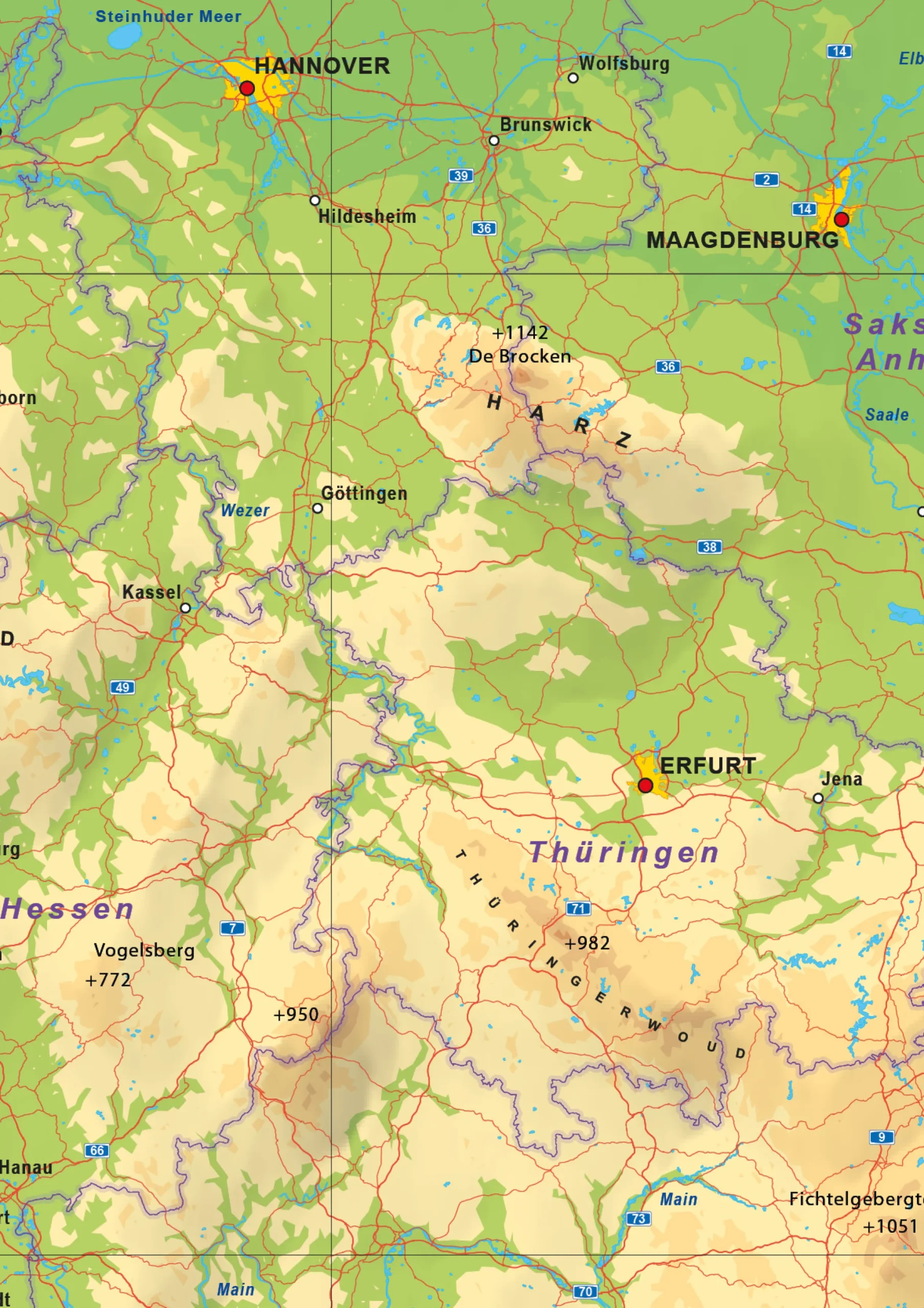 Duitsland Schoolkaart Natuurkundig 1661