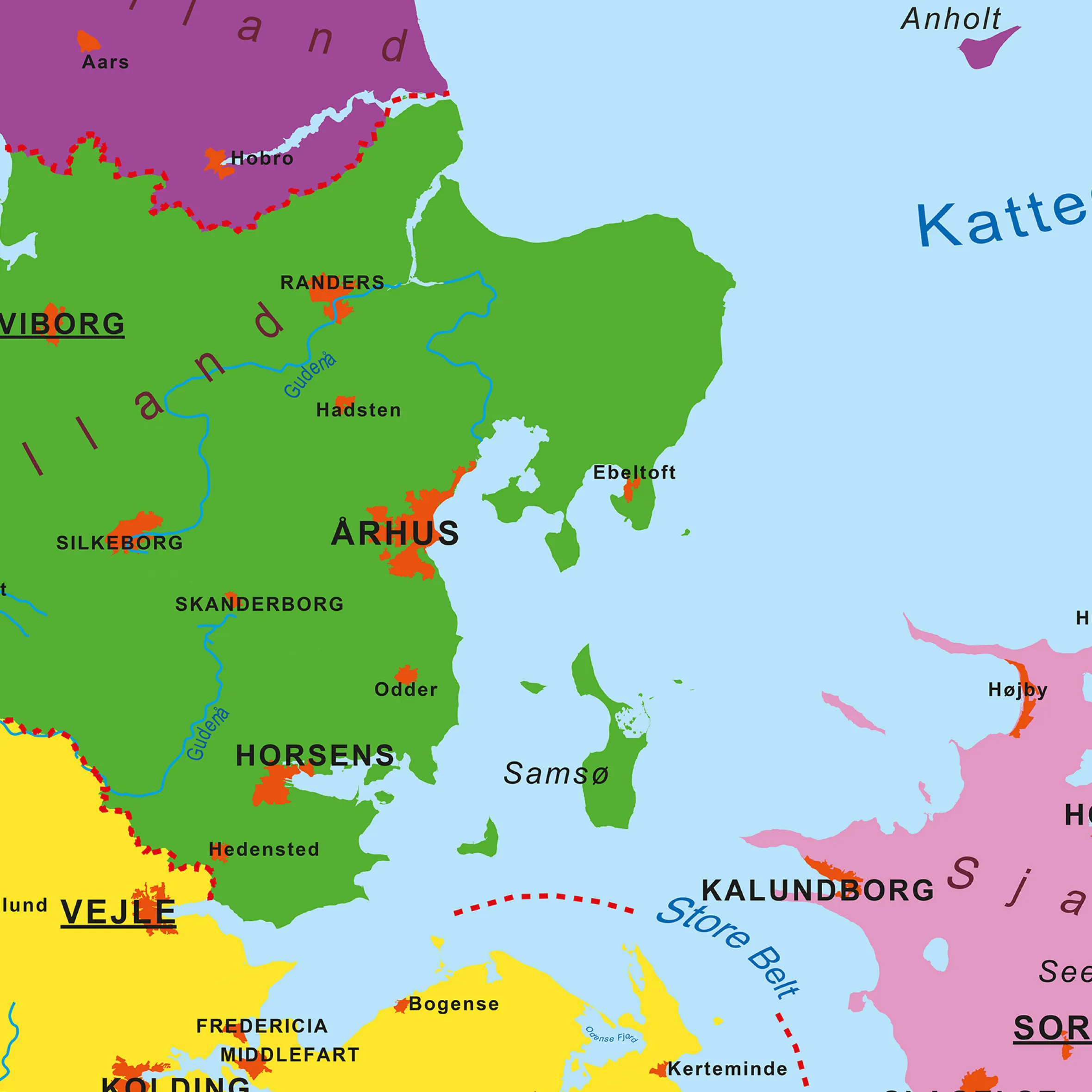 Eenvoudige kaart Denemarken 68