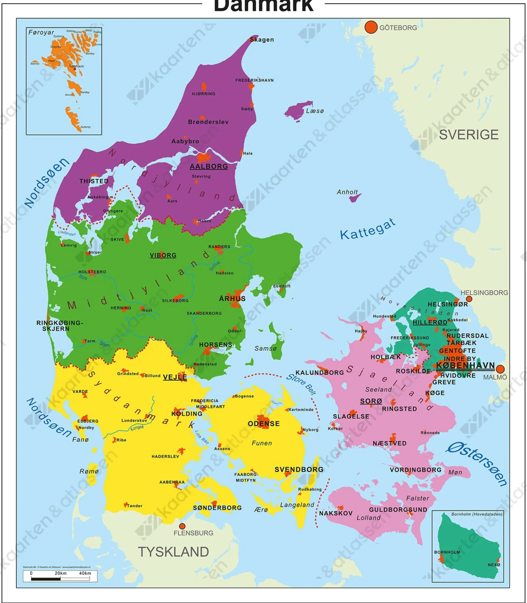 Eenvoudige kaart Denemarken 68