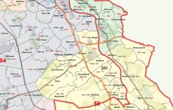 2- en 4-cijferige Postcodekaart Nederland met HH aantal XXL 1261