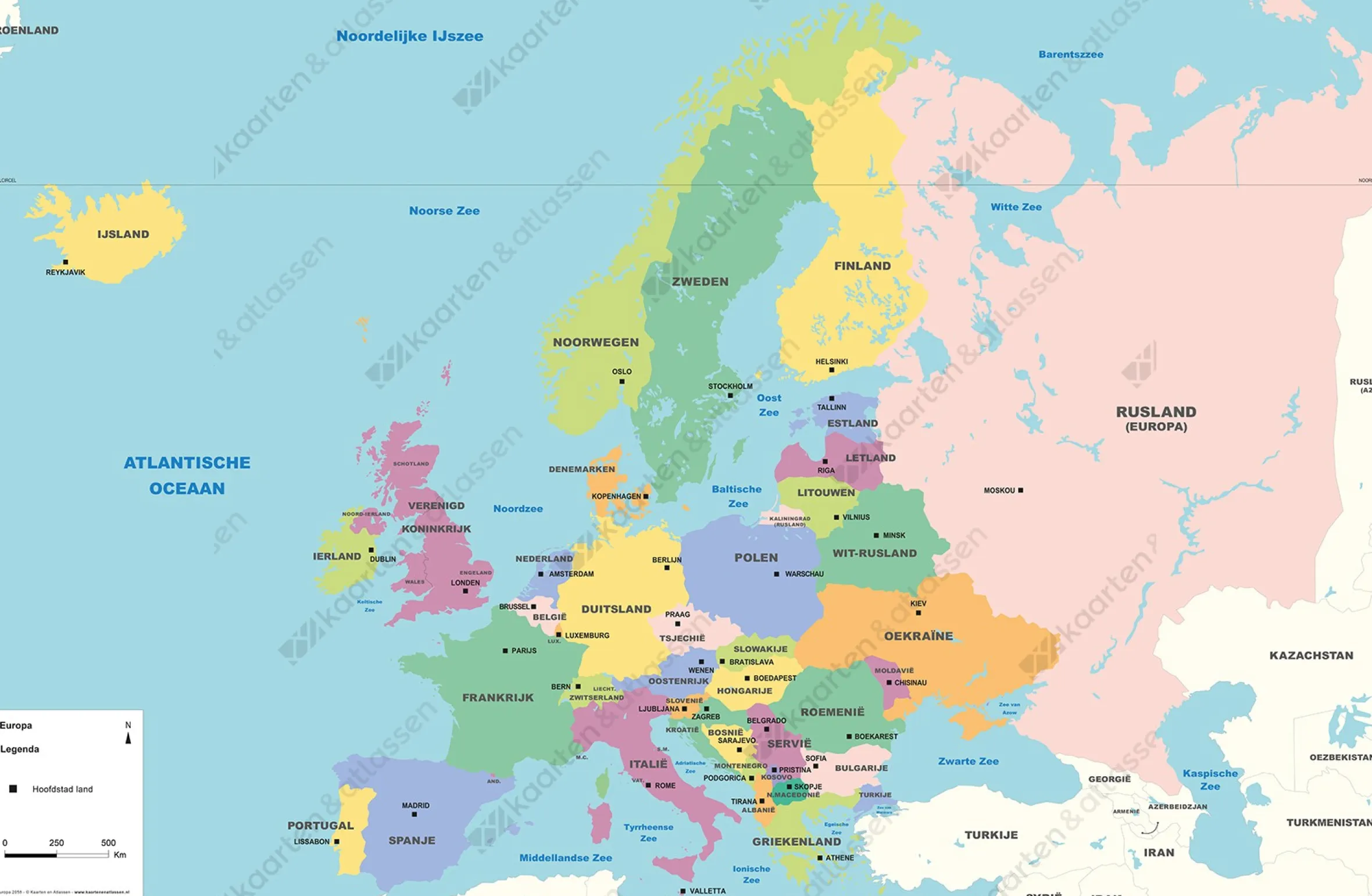 Europakaart eenvoudig 2058