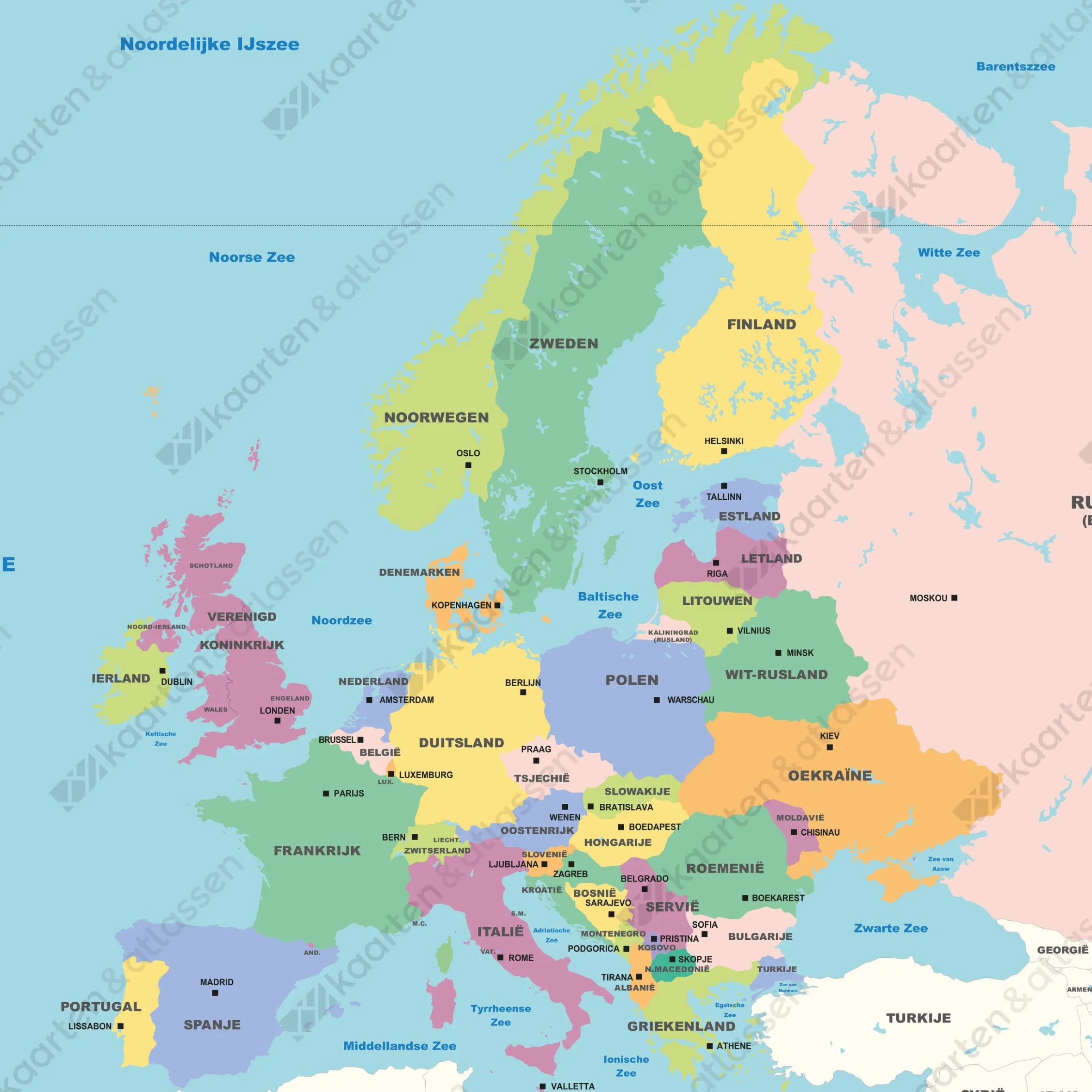Europakaart eenvoudig 2058
