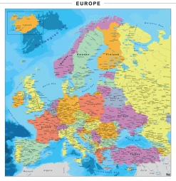 Europakaart Staatkundig 421