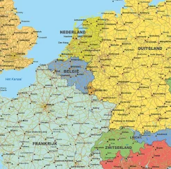 Europa staatkundige wegenkaart 1799