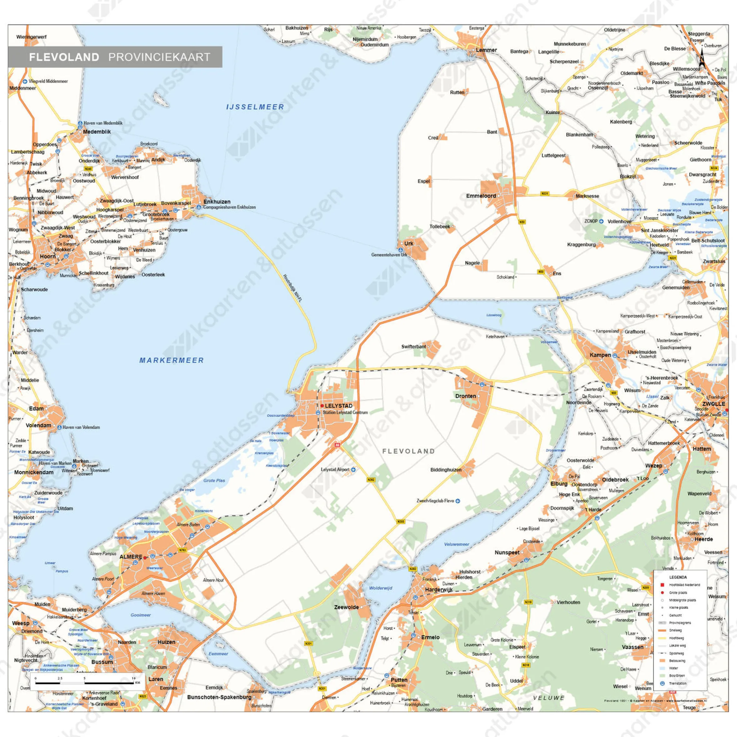 Flevoland Provinciekaart Staatkundig 1551