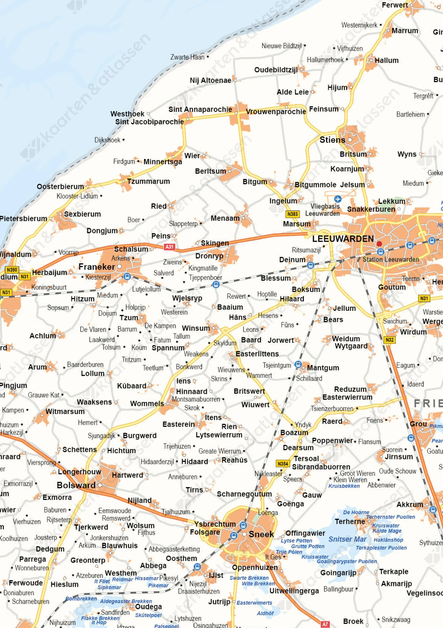 Friesland Provinciekaart Staatkundig 1552