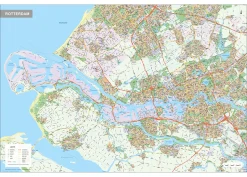 Gedetailleerde Kaart Groot Rotterdam Rijnmond 1609