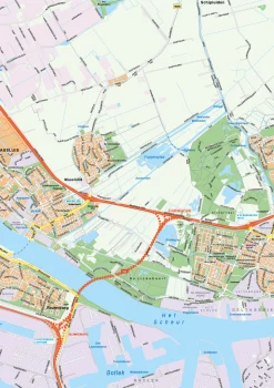 Gedetailleerde Kaart Groot Rotterdam Rijnmond 1609