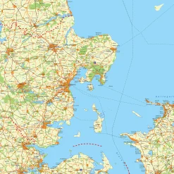 Gedetailleerde kaart van Denemarken 2