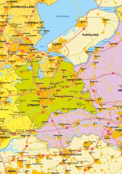 Gedetailleerde kaart van Nederland 537