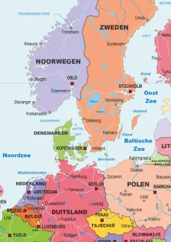 Gedetailleerde Schoolkaart Europa Staatkundig 1405