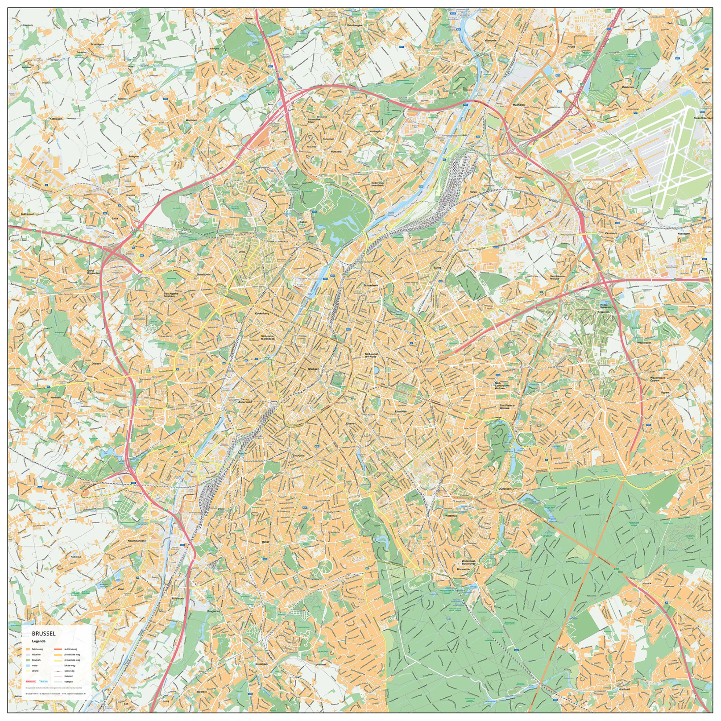 Gedetailleerde Stadskaart Groot Brussel / Bruxelles 1861
