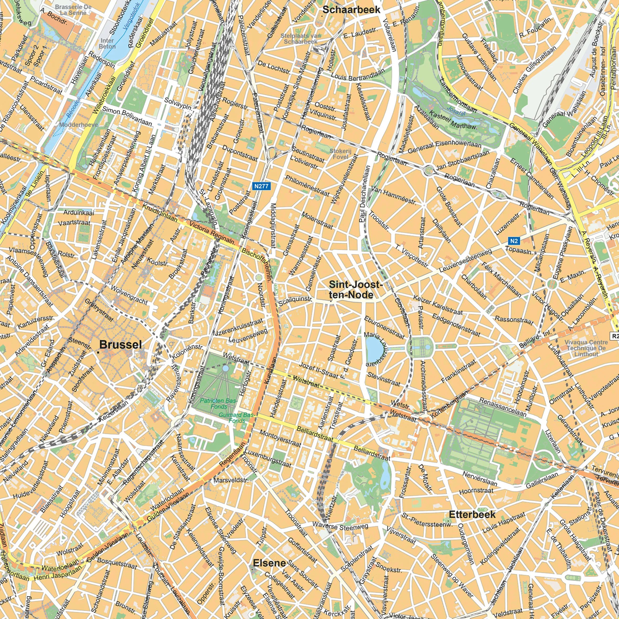 Gedetailleerde Stadskaart Groot Brussel / Bruxelles 1861