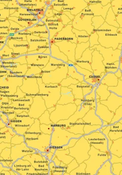Gekleurde kaart Benelux + Duitsland 1775