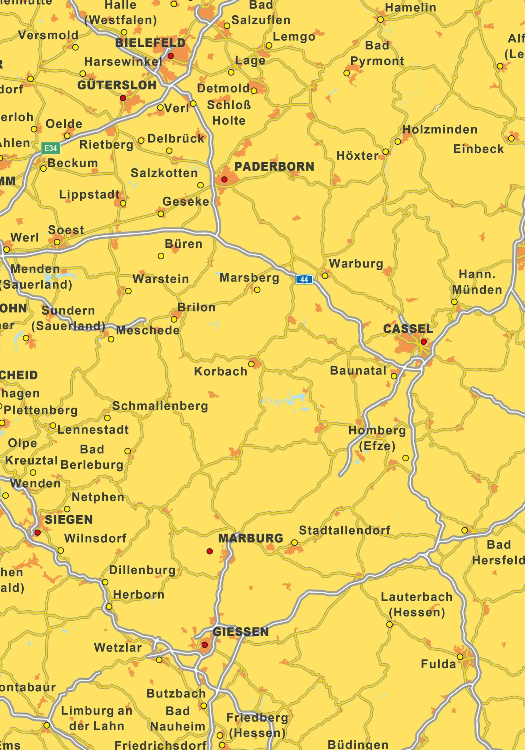 Gekleurde kaart Benelux + Duitsland 1775