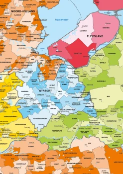 Gemeentekaart Nederland Provinciekleuren 306