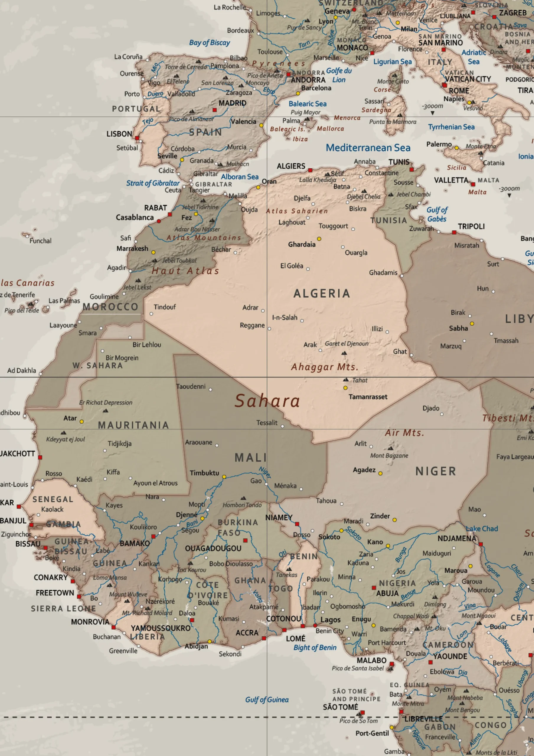 Grote Wereldkaart Staatkundig 746