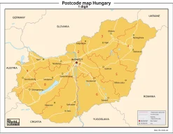 Hongarije 1-cijferige postcodekaart 83