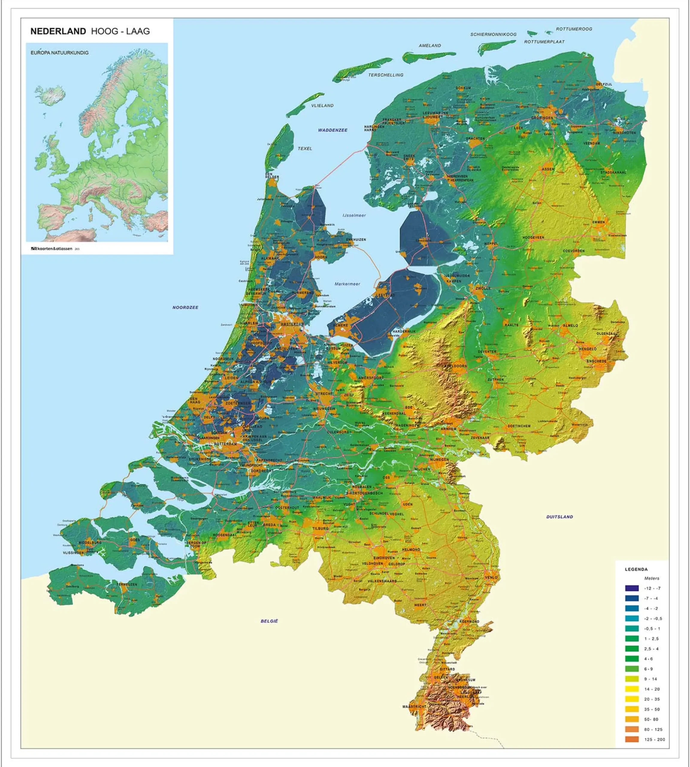 Hoog/laagkaart Nederland 263